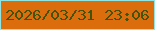 文字の大きさ：2、枠の色：8ee5e4、背景の色：db6d0c、文字の色：435309 無料ブログパーツのブログ時計