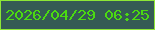 文字の大きさ：4、枠の色：8ee736、背景の色：355b54、文字の色：4bda11 無料ブログパーツのブログ時計