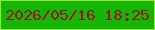 文字の大きさ：5、枠の色：8ee745、背景の色：15b605、文字の色：981615 無料ブログパーツのブログ時計