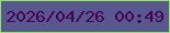 文字の大きさ：4、枠の色：8ee859、背景の色：58578e、文字の色：460054 無料ブログパーツのブログ時計