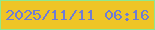 文字の大きさ：2、枠の色：8ee98e、背景の色：efc526、文字の色：6f7cd5 無料ブログパーツのブログ時計