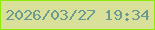 文字の大きさ：5、枠の色：8eeb06、背景の色：d9e099、文字の色：6a9a91 無料ブログパーツのブログ時計