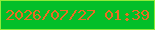 文字の大きさ：2、枠の色：8eeb3a、背景の色：02bf29、文字の色：e96c23 無料ブログパーツのブログ時計