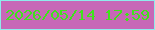 文字の大きさ：4、枠の色：8eecec、背景の色：c768b7、文字の色：3fe31c 無料ブログパーツのブログ時計