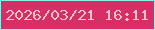 文字の大きさ：5、枠の色：8eeeea、背景の色：d72e65、文字の色：f9c4c8 無料ブログパーツのブログ時計