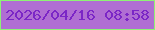 文字の大きさ：4、枠の色：8ef275、背景の色：b06ed3、文字の色：7b26c6 無料ブログパーツのブログ時計