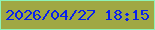 文字の大きさ：5、枠の色：8ef4b7、背景の色：a0a843、文字の色：0820ee 無料ブログパーツのブログ時計