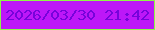 文字の大きさ：3、枠の色：8ef647、背景の色：bd17f8、文字の色：7603db 無料ブログパーツのブログ時計