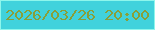 文字の大きさ：4、枠の色：8ef6ec、背景の色：41d2dc、文字の色：899f39 無料ブログパーツのブログ時計