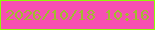 文字の大きさ：4、枠の色：8efa07、背景の色：f64fb2、文字の色：a1bb30 無料ブログパーツのブログ時計