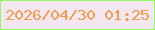 文字の大きさ：3、枠の色：8efb5e、背景の色：f5e7f1、文字の色：ef9e4e 無料ブログパーツのブログ時計