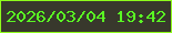 文字の大きさ：2、枠の色：8efc1b、背景の色：38382c、文字の色：5af823 無料ブログパーツのブログ時計