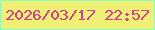 文字の大きさ：4、枠の色：8efcbb、背景の色：f0f074、文字の色：dc3a8d 無料ブログパーツのブログ時計