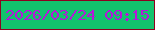 文字の大きさ：2、枠の色：8f001f、背景の色：13c36d、文字の色：b715d9 無料ブログパーツのブログ時計