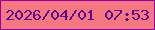 文字の大きさ：4、枠の色：8f02a1、背景の色：f47781、文字の色：5c098c 無料ブログパーツのブログ時計