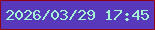 文字の大きさ：4、枠の色：8f0317、背景の色：5939bb、文字の色：a4f4d4 無料ブログパーツのブログ時計
