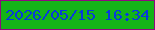 文字の大きさ：5、枠の色：8f097f、背景の色：14b418、文字の色：073adc 無料ブログパーツのブログ時計
