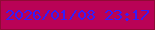 文字の大きさ：2、枠の色：8f0b35、背景の色：b90256、文字の色：361bf9 無料ブログパーツのブログ時計