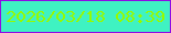 文字の大きさ：3、枠の色：8f0ce4、背景の色：3ff2c2、文字の色：96f902 無料ブログパーツのブログ時計