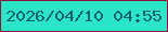 文字の大きさ：3、枠の色：8f0f39、背景の色：2be5c9、文字の色：10626c 無料ブログパーツのブログ時計