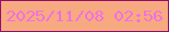 文字の大きさ：1、枠の色：8f0f70、背景の色：f7aa7f、文字の色：f070e1 無料ブログパーツのブログ時計