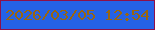 文字の大きさ：1、枠の色：8f1049、背景の色：2562e6、文字の色：9a6510 無料ブログパーツのブログ時計