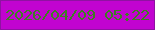 文字の大きさ：1、枠の色：8f12a2、背景の色：c104d0、文字の色：3f7e24 無料ブログパーツのブログ時計