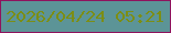 文字の大きさ：3、枠の色：8f135d、背景の色：5c9497、文字の色：7c8e15 無料ブログパーツのブログ時計