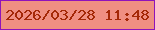 文字の大きさ：1、枠の色：8f13ba、背景の色：ef8f82、文字の色：a42807 無料ブログパーツのブログ時計