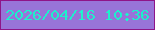 文字の大きさ：1、枠の色：8f1588、背景の色：9874d8、文字の色：1ef1cc 無料ブログパーツのブログ時計