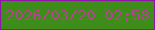 文字の大きさ：2、枠の色：8f15a9、背景の色：3e8d1a、文字の色：b5448f 無料ブログパーツのブログ時計