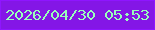 文字の大きさ：5、枠の色：8f15ff、背景の色：8416e6、文字の色：99ffbb 無料ブログパーツのブログ時計