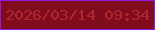 文字の大きさ：5、枠の色：8f19e2、背景の色：800c1e、文字の色：b1262f 無料ブログパーツのブログ時計