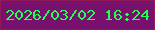 文字の大きさ：2、枠の色：8f1a55、背景の色：77116d、文字の色：23ff53 無料ブログパーツのブログ時計