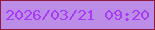 文字の大きさ：5、枠の色：8f1b3f、背景の色：bb8de7、文字の色：a939f2 無料ブログパーツのブログ時計