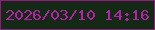文字の大きさ：4、枠の色：8f1c7e、背景の色：132a14、文字の色：ba1eac 無料ブログパーツのブログ時計