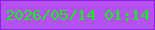 文字の大きさ：1、枠の色：8f1ee4、背景の色：b452f1、文字の色：0af612 無料ブログパーツのブログ時計