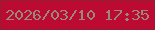 文字の大きさ：3、枠の色：8f1f33、背景の色：bc0a32、文字の色：9a897b 無料ブログパーツのブログ時計