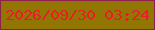 文字の大きさ：5、枠の色：8f1f4d、背景の色：927603、文字の色：eb1b27 無料ブログパーツのブログ時計
