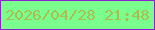 文字の大きさ：1、枠の色：8f20d2、背景の色：7afe8d、文字の色：a8be50 無料ブログパーツのブログ時計