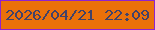 文字の大きさ：4、枠の色：8f23ce、背景の色：eb710a、文字の色：414269 無料ブログパーツのブログ時計