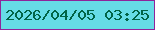 文字の大きさ：5、枠の色：8f249b、背景の色：66dce6、文字の色：016446 無料ブログパーツのブログ時計