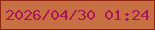 文字の大きさ：4、枠の色：8f2511、背景の色：c67044、文字の色：ab1851 無料ブログパーツのブログ時計