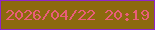文字の大きさ：4、枠の色：8f25ca、背景の色：8c690e、文字の色：e95d7a 無料ブログパーツのブログ時計