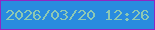 文字の大きさ：5、枠の色：8f26c3、背景の色：298bdf、文字の色：8dc8b3 無料ブログパーツのブログ時計