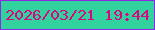 文字の大きさ：3、枠の色：8f26e4、背景の色：31d29e、文字の色：db0583 無料ブログパーツのブログ時計
