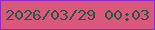 文字の大きさ：5、枠の色：8f28d3、背景の色：da587c、文字の色：295542 無料ブログパーツのブログ時計