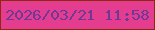 文字の大きさ：5、枠の色：8f290e、背景の色：e43c8e、文字の色：6e3996 無料ブログパーツのブログ時計
