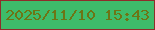 文字の大きさ：5、枠の色：8f2d2a、背景の色：3ebc6a、文字の色：6d7515 無料ブログパーツのブログ時計