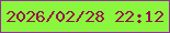 文字の大きさ：1、枠の色：8f3297、背景の色：8af73e、文字の色：95154a 無料ブログパーツのブログ時計